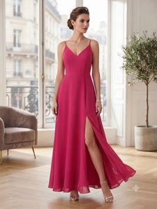 Elegant Pink Maxi Dress with Slit