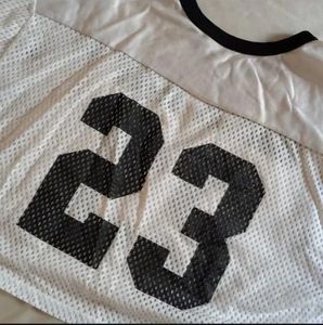 White Mesh Football Jersey Top