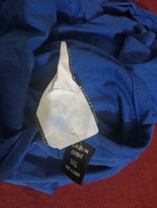 Blue Puff Sleeve Wrap Top