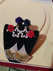Rose & Star Drop Earrings