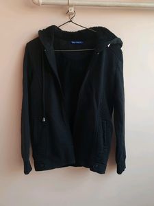 Imported Black Zip-Up Hoodie