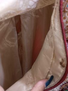 Men's Cream maroon Embroidered ethnic Sherwani
