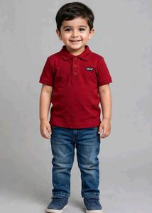 (Imported) Levi’s Kids Classic Red Polo Tshirt