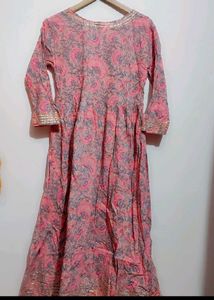 Pink Printed Anarkali Kurti For 32 Bust