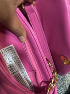 Pink Quilted Shoulder Bag