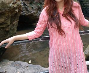 Chic Peach Eyelet Kurti