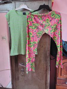 floral top pajama Set