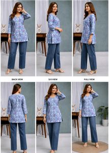 Stylish Blue Printed Kurta