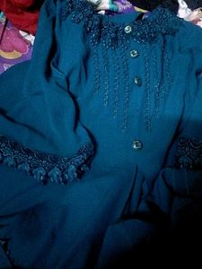 Elegant Teal Embroidered Blouse