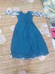 Beautiful Teal Embellished Anarkali Gown