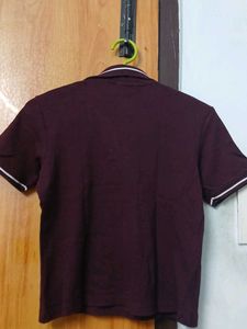 Max Maroon Polo T-Shirt with White Stripes