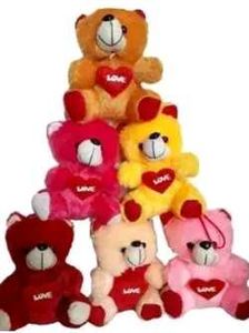 Cute Teddy Bears with "Love" Heart pack of 6