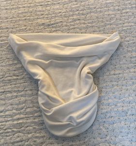 Cream Ruched Bandeau Top