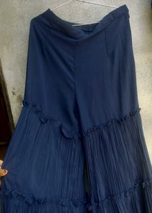 Embroidered Navy Blue garara set heavy