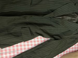 fitted brown striped blazer