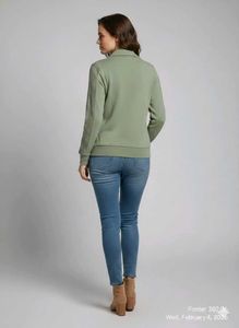Green Half-Zip Pullover Sweatshirt