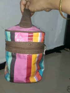 Striped Cosmetic Pouch
