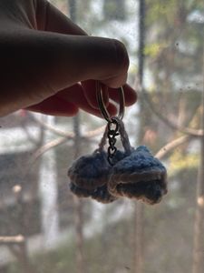 Handmade Twin Rose Crochet Keychain with freebie