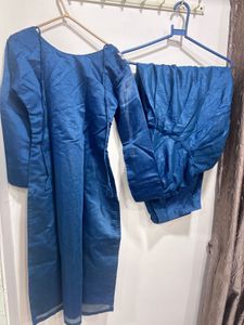 Elegant Blue Embroidered Kurta Set
