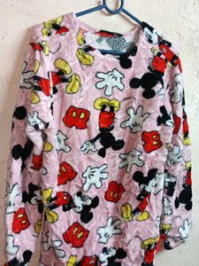 Trendy Fleece Stylish Night Suit Upper Multicolour