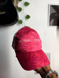 KENDALL + KYLIE Pink Leaf Print Cap