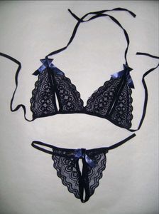 Sexy Blue Lace Bra and Panty Set