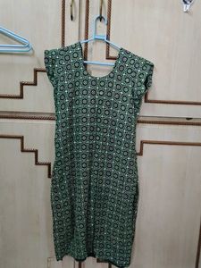 Green Geometric Print Dress