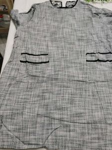 Grey Casual Dress with Pockets