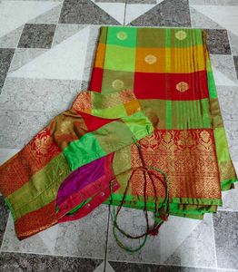 Vibrant Silk Saree with Blouse