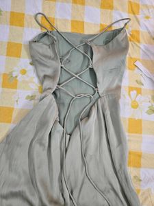 Elegant Satin Ruffle Dress bust 34(padded)