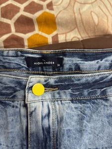 Men's Light Wash Cargo Jeans