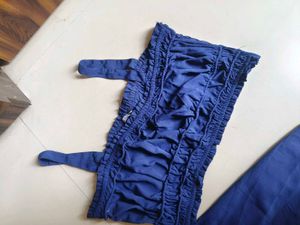 Blue Crop Top &amp; Skirt Set