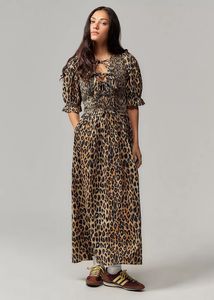 Damson Madder Bluebelle Leopard Print Midi Dress