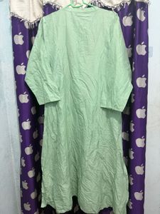 Beautiful Mint Green Kurta Set with Red Dupatta