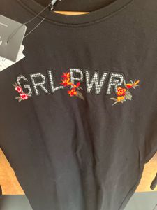 New rio Black "GRL PWR" Embroidered Dress