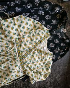 Set of 2 Printed Wrap Kurtas