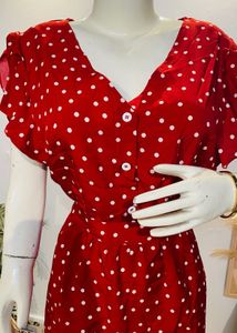 Chic Red Polka Dot Dress