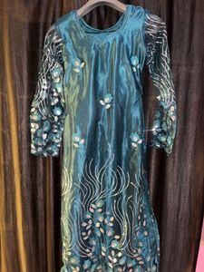 Elegant Embroidered Teal Ethnic kuralta set