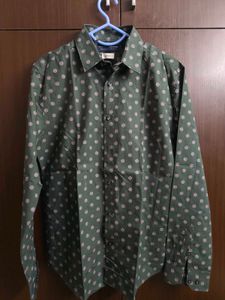 Jack & Jones Men's Green Printed Long Sleeve Shirt
