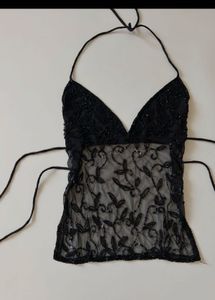 Sheer Beaded Camisole Top