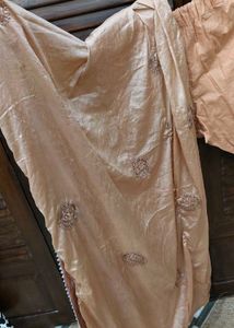 Embroidered Peach Kurta