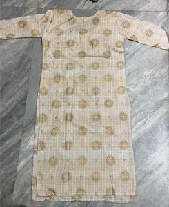 Women's Beige Printed Kurta