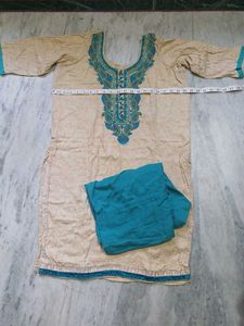 Beige-Green & Onion-pink Blue Salwar Suit comb