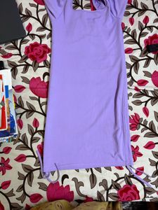 Lavender Puff Sleeve Bodycon Dress