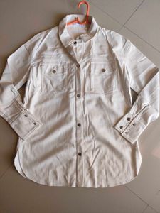 Leather off white or beige shirt