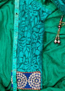 Stunning Pink and Green Embroidered Saree