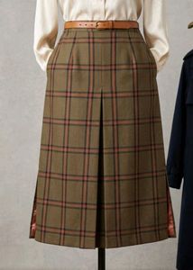 vintage "o pas" Brown Plaid Pencil Skirt