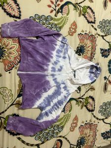 Nuon by Westside Purple Tie-Dye Zip-Up Hoodie