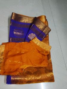 Beautiful Shiny Pattu Saree With Blouse