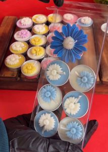 Flower Tealight Candles - Blue colour